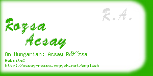 rozsa acsay business card